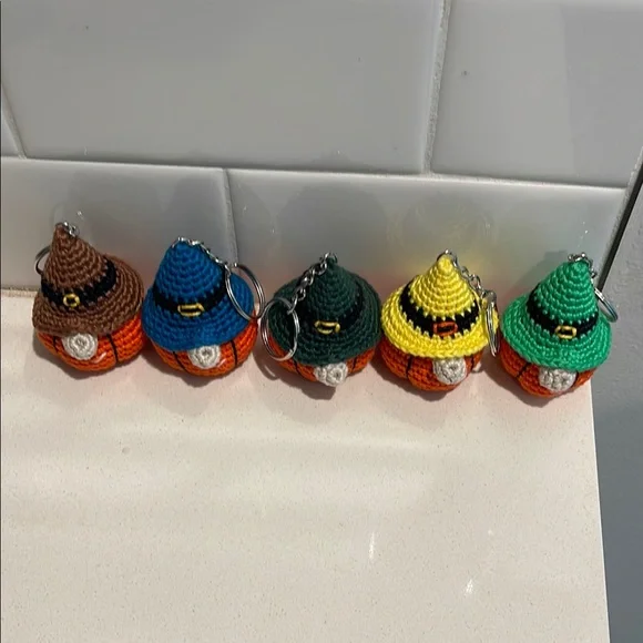 Handcrafted Pumpkin Gnome Keychain Accessory - Fall Halloween Thanksgiving - Picture 4 of 16